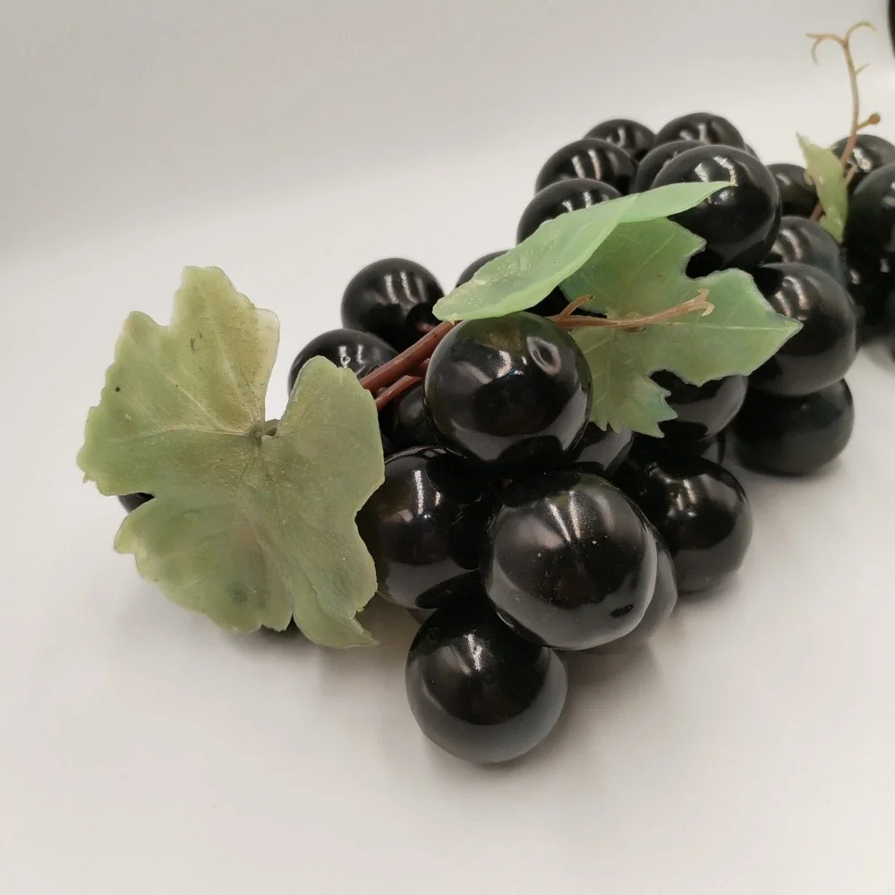 Vintage Flexible Rubber Vinyl Grape Bunch Dark Purple Black Table Decor 14 Inch
